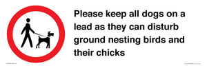 Please keep all dogs on a lead as they can disturb ground nesting birds and their chicks